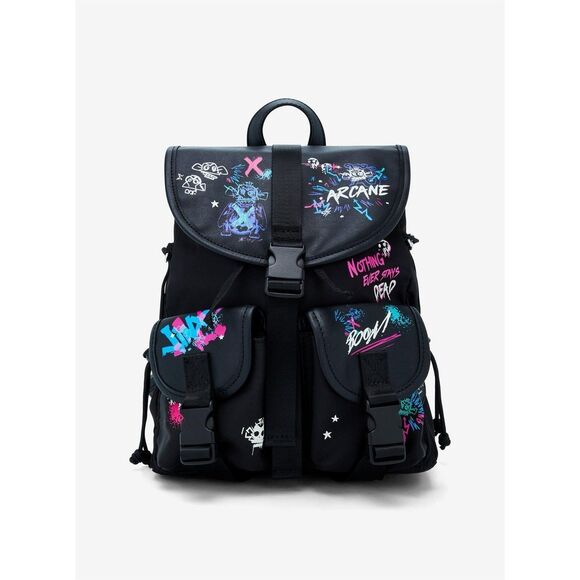 Arcane Graffiti Glow-In-The-Dark Slouch Mini Backpack - Picture 3 of 9